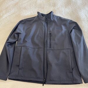 The North Face Blue and Gray Performance Jacket with Stand-Up Collar